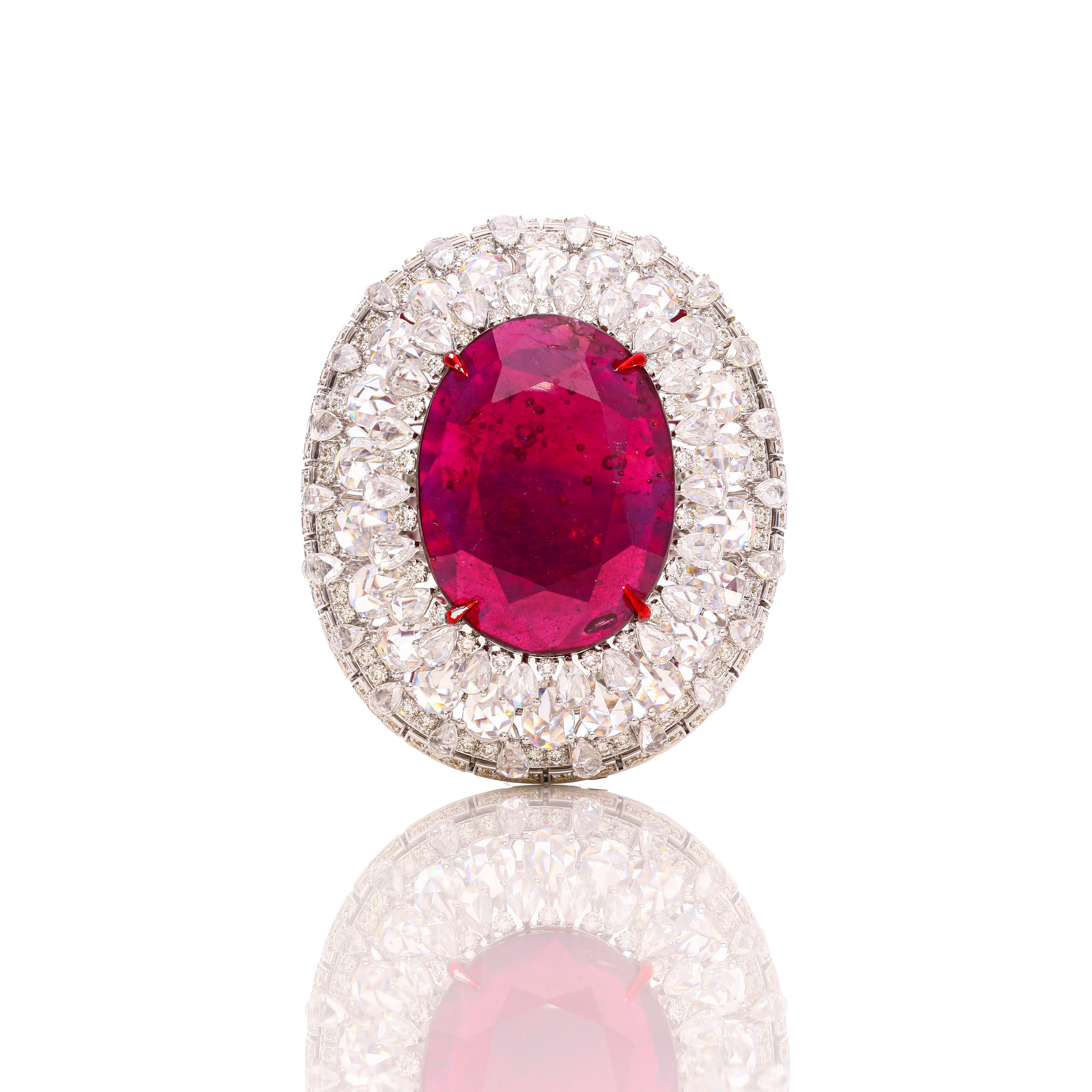 Queen's Ruby Crown Diamond Ring